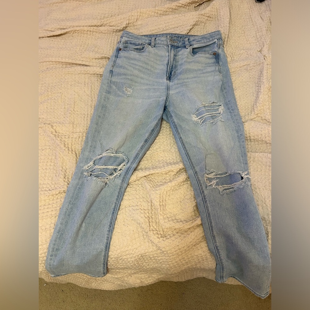 American Eagle Outfitters Blue Boyfriend Jeans Distressed